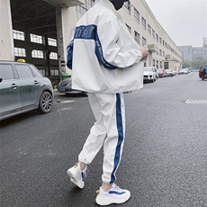 2021新款男士卫衣套装嘻哈潮流翻领外套春季两件套DS367T，男装卫衣，电商A102
