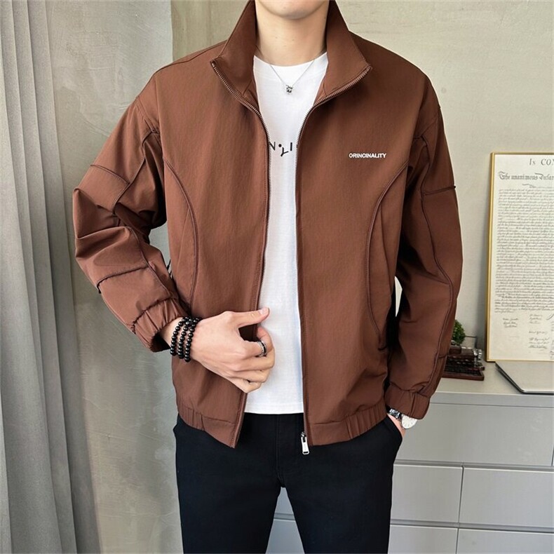 2025春季店主风新款宽松休闲青年男士立领夹克外套男2501-P120,男装夹克,电商A413