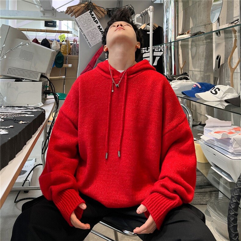 特P50控8898高品秋冬季连帽毛衣男慵懒风针织衫毛衣外套MYL01,男装针织衫/毛衣,电商B370