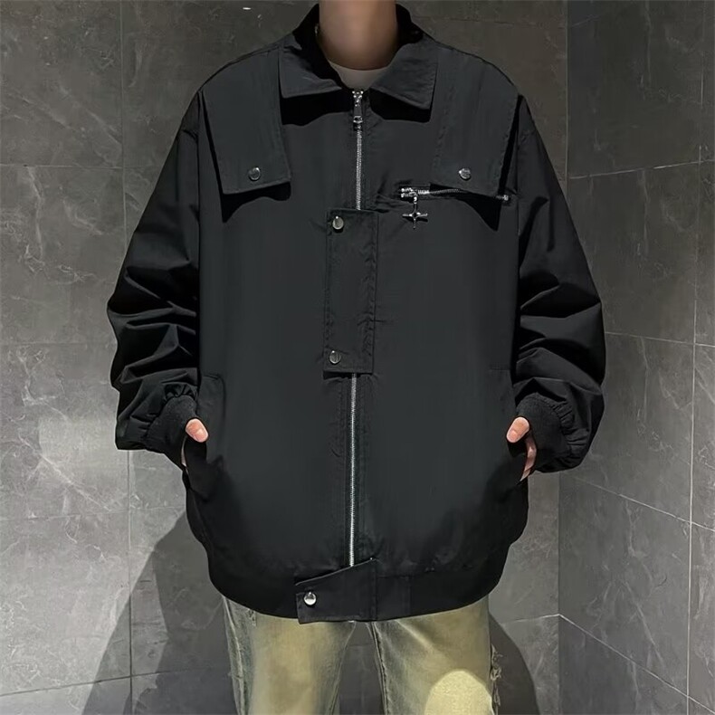 港风文艺刺绣棒球服男春秋宽松潮流夹克复古百搭外套,男装夹克,星座716-2