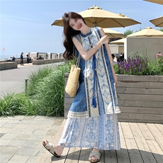 夏装大量现货！度假风牛仔风两件套2C133-8960P185K258，女装套装/套裙，2C133
