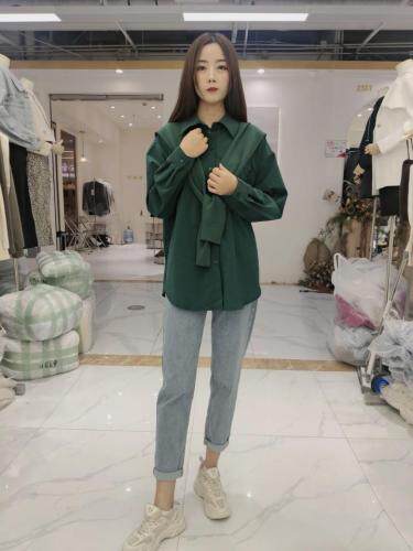 衬衫披肩两件套，女装衬衫，迷吉meeggle