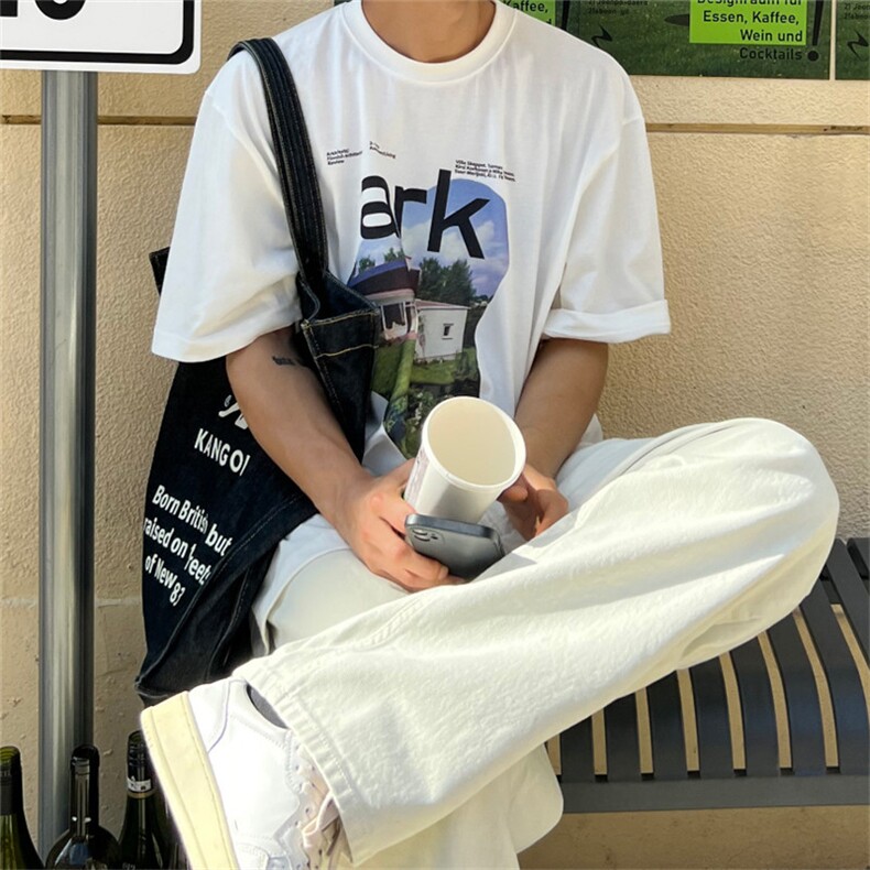 816B-T1008-P35夏季韩版短袖T恤男美式大码印花百搭体恤上衣,男装T恤,星座816B