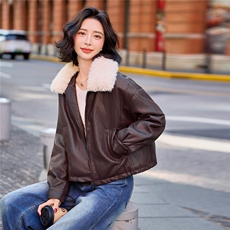 高级感皮面棉服女2025冬季新款保暖毛领羽绒棉PU皮衣短外套上衣，女装皮衣，跑量工厂店