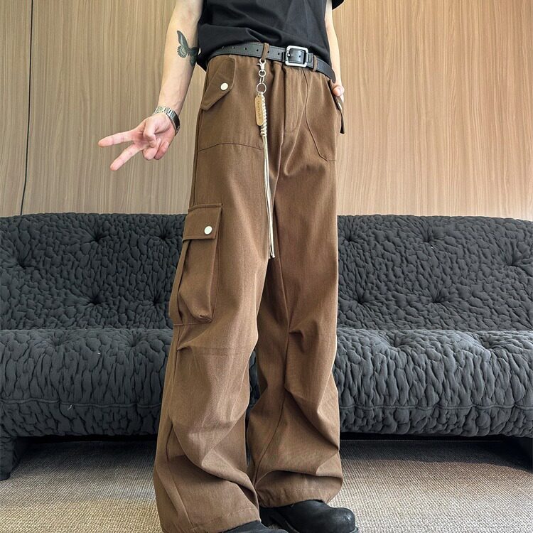 美式复古机能伞兵工装裤男女春秋季cleanfit潮牌直筒宽松阔腿裤子,男装工装外套,星座506A