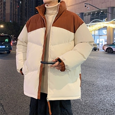 港风潮牌新款拼色立领棉服潮流保暖棉衣M071-P85控118，男装棉衣，星座717