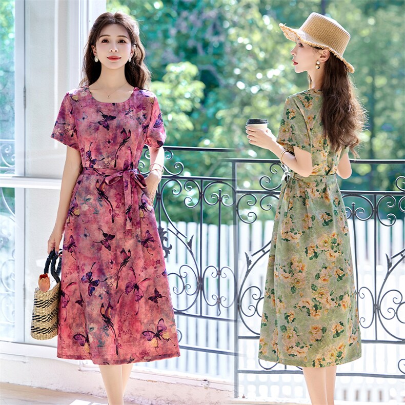 罗得堡2025夏装韩版气质修身连衣裙2831，女装连衣裙，罗得堡