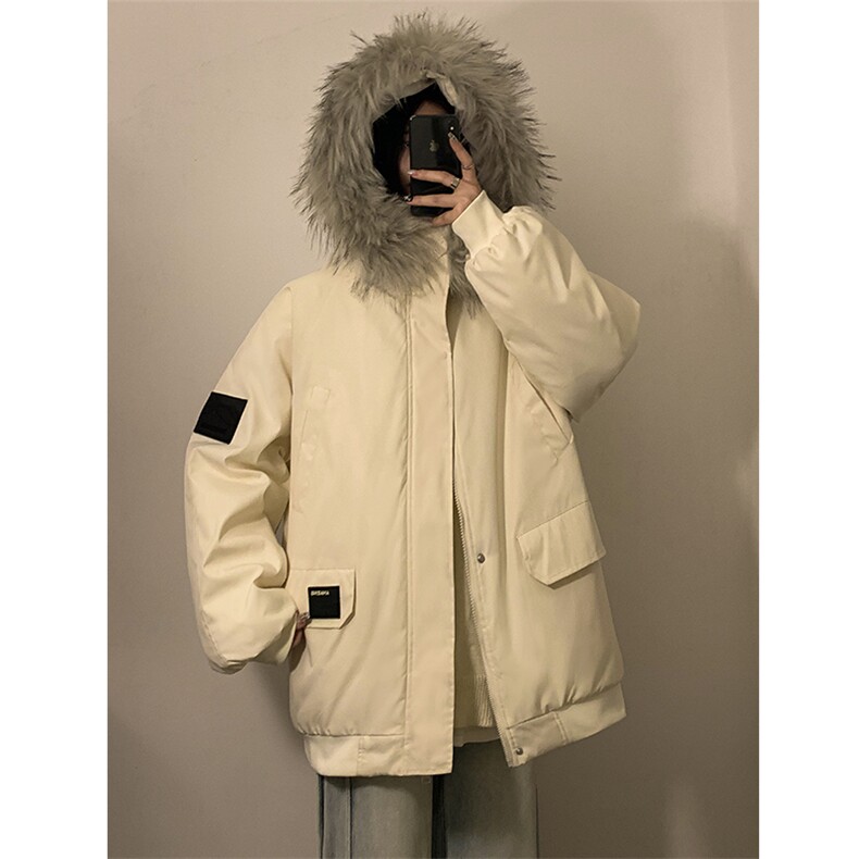 冬季宽松/连帽大毛领休闲外套潮加厚棉衣XZ102B-1M2591-P135,男装棉衣,星座102B-1