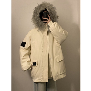 冬季宽松/连帽大毛领休闲外套潮加厚棉衣XZ102B-1M2591-P135图片