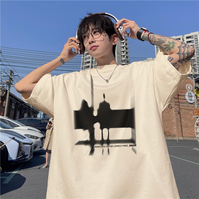 夏季新款抖音得物品质潮流印花短袖T恤dcm314-特批20控38,男装T恤,星座605(原A050)