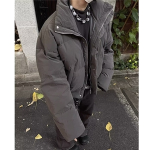 欧美高街短款棉衣男款冬季高级感宽松加厚面包服美式立领棉服外套图片