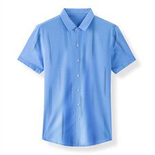 Z22023夏季青年2022男式薄款短袖衬衣修身休闲免烫透气衬衫P53，男装衬衫，电商B360