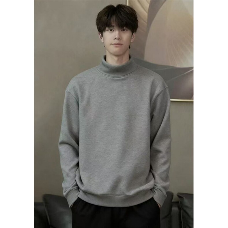 【003】秋冬男半高领德绒打底衫寒保暖长袖T恤A079-TR001-P23，男装T恤，电商A079