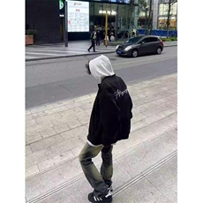 美式复古黑色飞行员夹克男春秋高街潮牌棒球服情侣外套9211-P55，男装夹克，星座1001-1