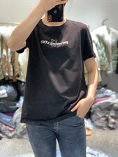 新款韩版字母印花图案百搭简约短袖T恤，女装T恤，L·H·X