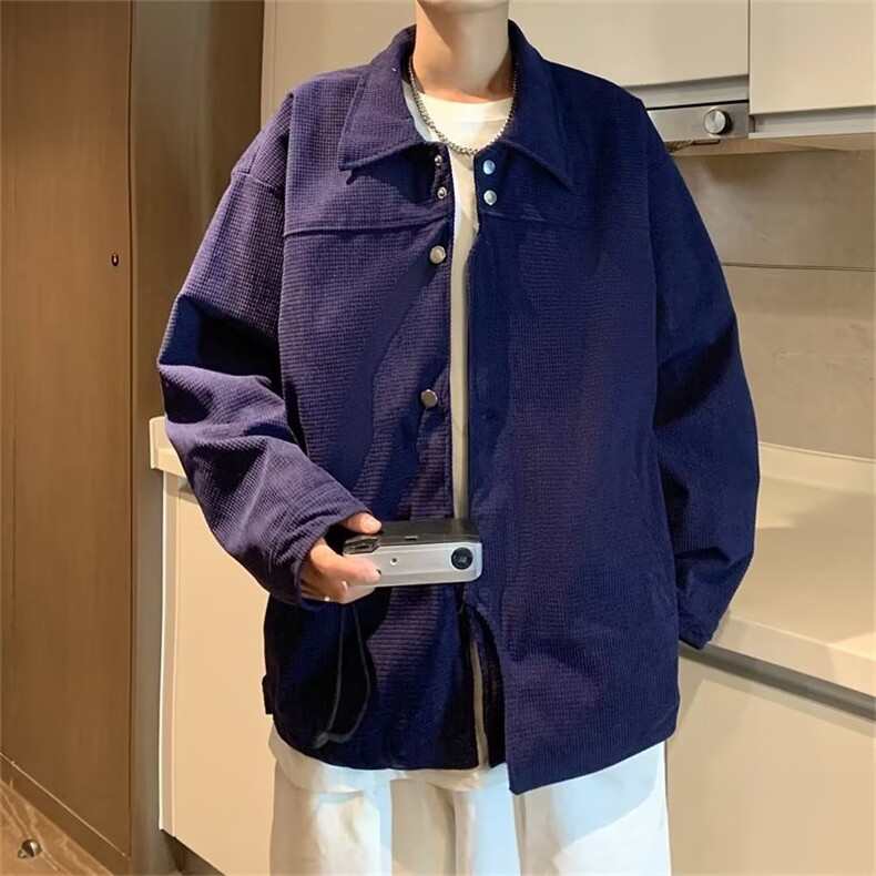 春秋高级感痞帅外套男休闲潮流美式复古夹克男生华夫格上衣W205,男装夹克,星座1116A-1（原606A）