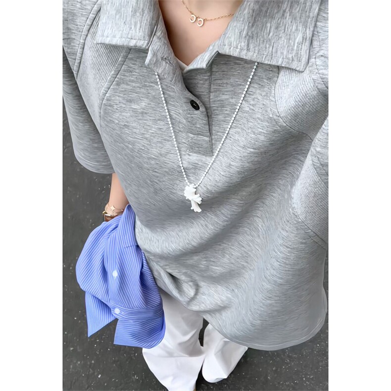 2025夏季新款港风女模大码翻领短袖POLO衫M-5XHT25456-特P25，男装Polo衫，电商A022