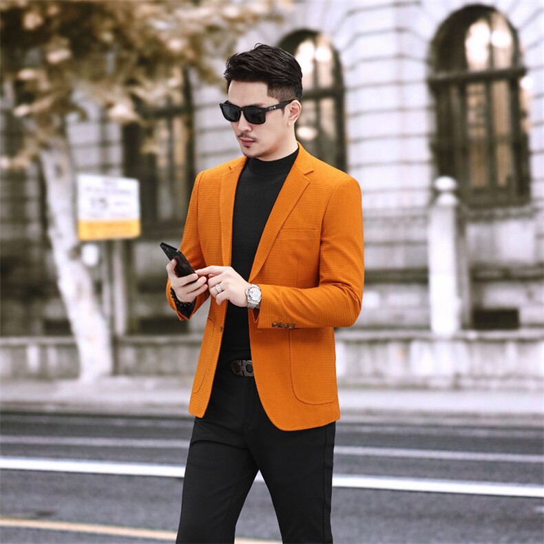 春季新款便西男士格子西装休闲西服外套7817P145225,男装西服套装,电商D225-1