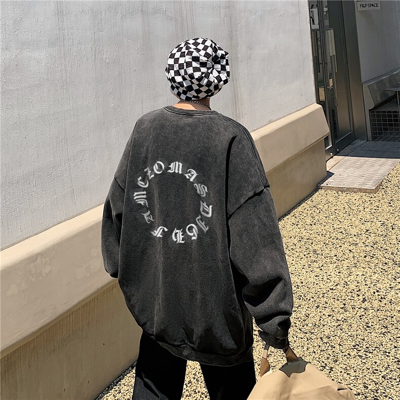 22新款秋复古美式水洗做旧宽松男女中性卫衣301B-JB7892-P58,男装卫衣,星座301B