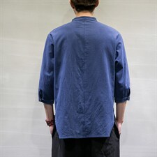 春夏风宽松大码棉麻七分短袖男汉服t恤DSA008/T064/P45，男装T恤，电商A008