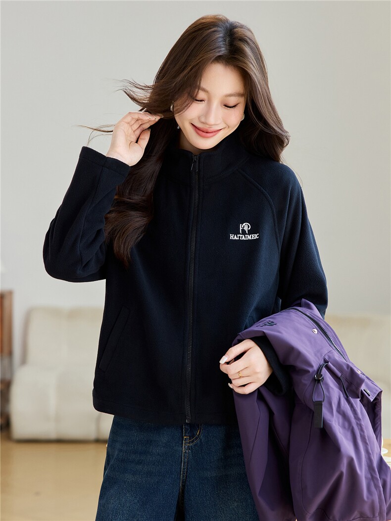 2026年春季派克服可拆卸两件套摇粒绒内胆外套冲锋衣,女装派克服,简韵佳
