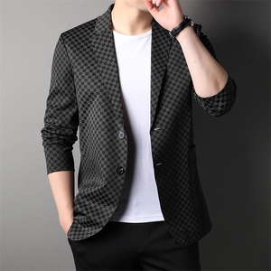Y4308钱塘2020-2中年男士商务休闲百搭简约春秋薄款西服P117图片