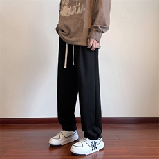 港风休闲裤男港风宽松直筒拖地裤束脚裤卫裤KP755P40，男装休闲裤，星座1204-3