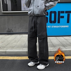 薄款改加绒冬季加厚保暖银狐绒宽松阔腿裤男K1935J加绒-特P40控78，男装棉衣，电商A001
