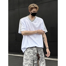 复古风格运动高街痞帅短袖T恤韩版时尚百搭休闲上衣HY787TP30控48，男装T恤，电商A102B