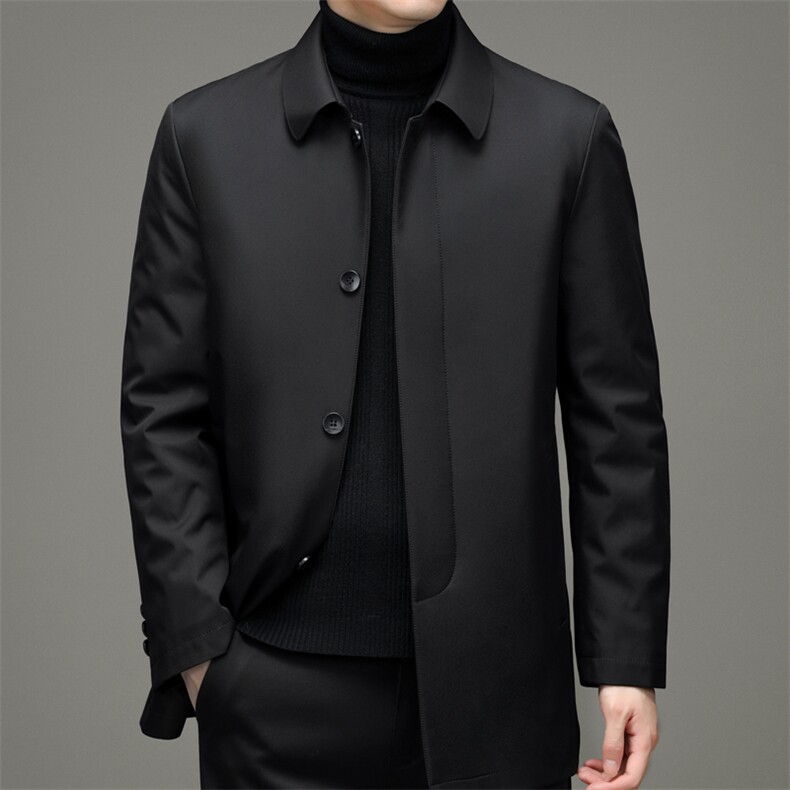 新款冬季拆卸内胆羽绒服男装保暖白鸭绒外套爸爸装YYYR9605-P235图片