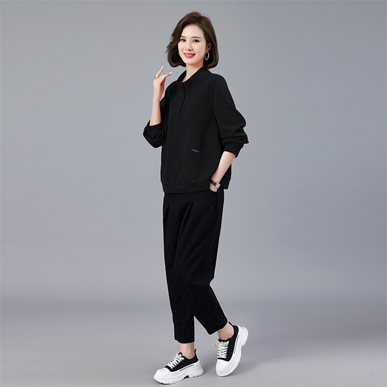 现货2022秋季新款简约大方休闲两件套,女装套装/套裙,深水步