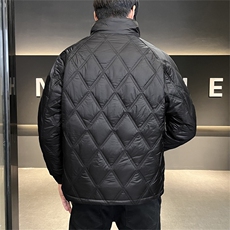2025冬季新款立领菱形加厚休闲棉服保暖棉衣修身外套M8906-P150，男装棉衣，电商A413