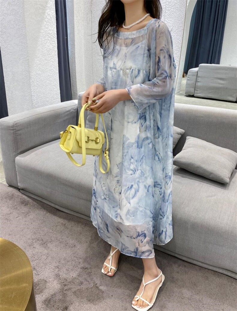 YCJ桑花邹两件套连衣裙，女装连衣裙，YCJ