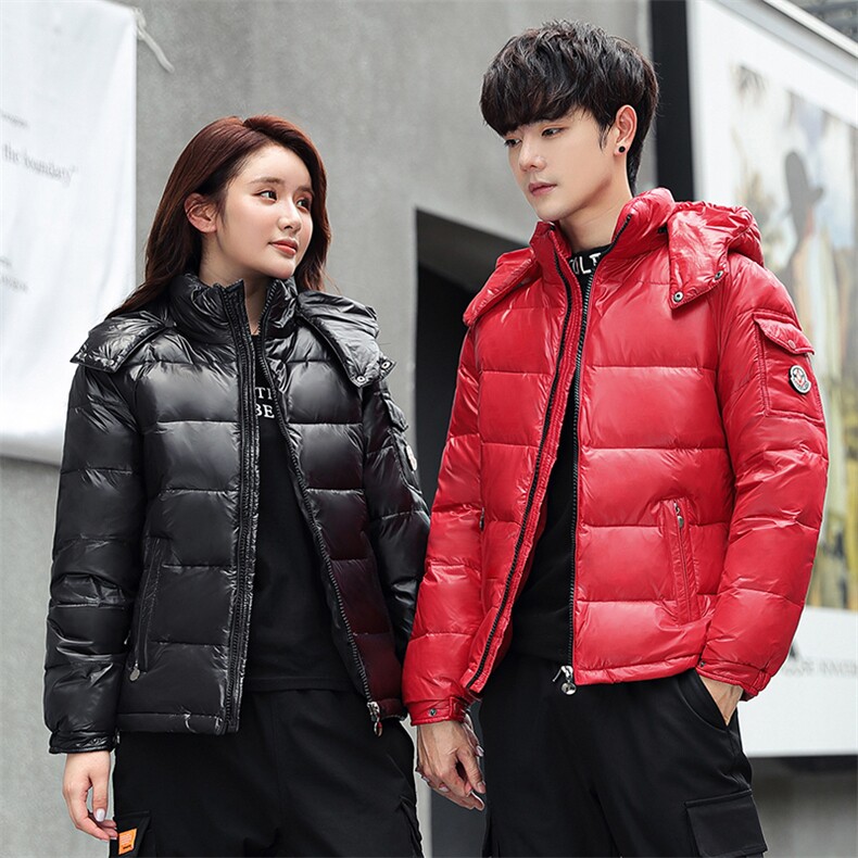 现货主推款时尚韩版连帽中长款白鸭绒羽绒服图片