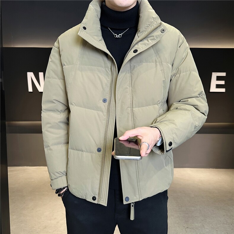标50绒立领男士羽绒服冬季2025新款纯色外套A313-3305-P205,男装羽绒服,电商A313