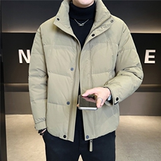 标50绒立领男士羽绒服冬季2025新款纯色外套A313-3305-P205，男装羽绒服，电商A313