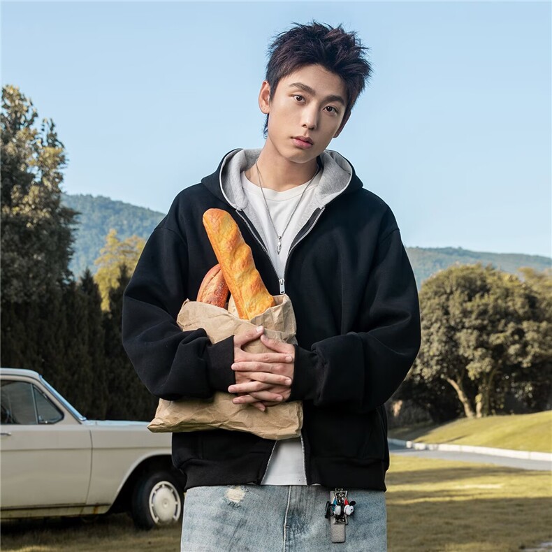重磅连帽开衫卫衣男秋冬款美式潮牌情侣装休闲拉链外套，女装短外套，星座1210-1