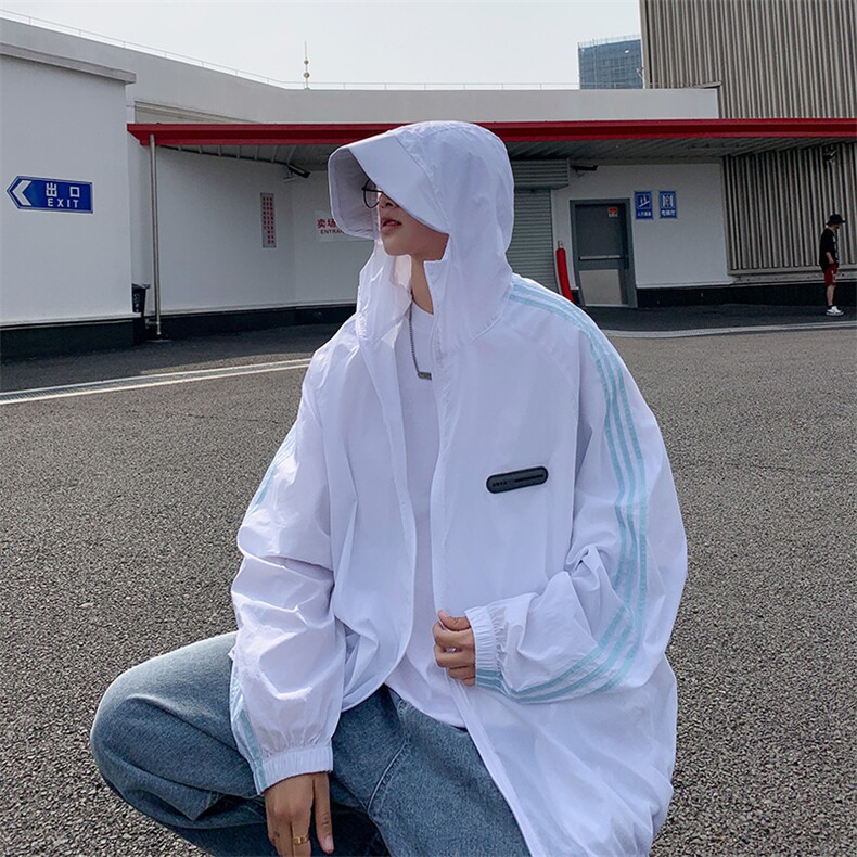 F151/P50有报告UPF50+紫外线防晒衣连帽外套防晒服织带有夜光图片