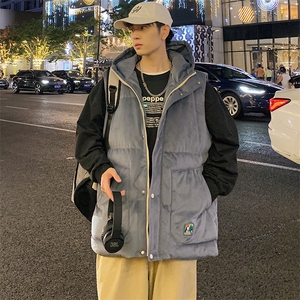冬款加棉加厚连帽棉服百搭马甲背心棉衣外套男士 8130-P95控价118图片