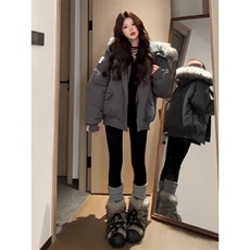 25@美式复古大毛领工装羽绒棉服外套秋冬派克服棉衣H993-P109网图，男装棉衣，电商B245