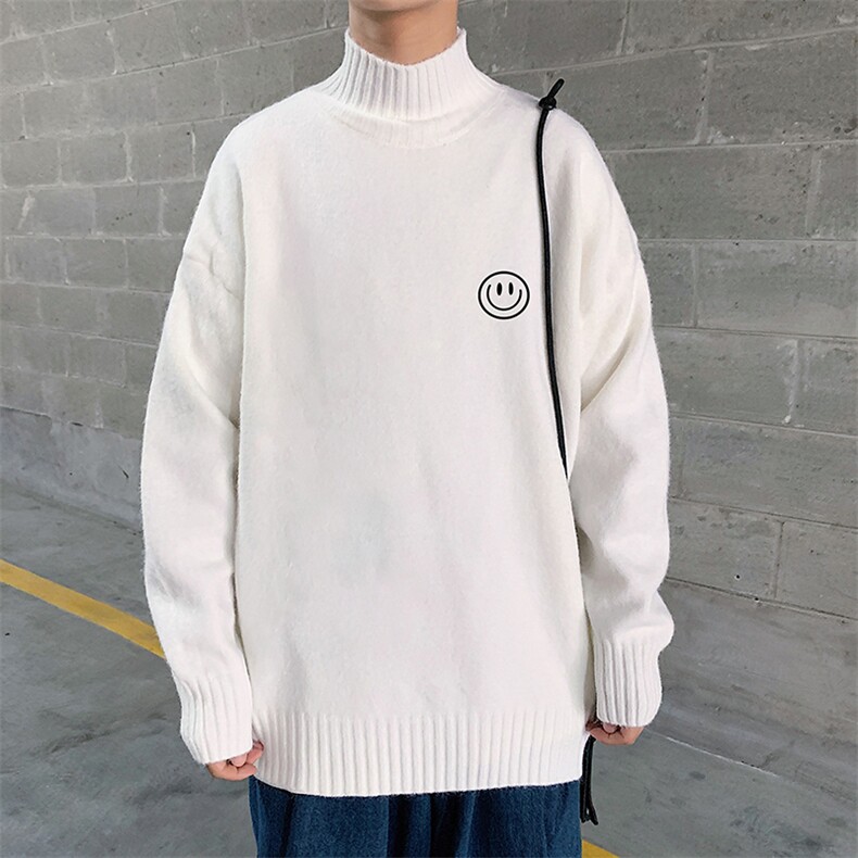 M18224-P45加绒款-P65半高领毛衣男士大码针织衫男毛线衣男，男装针织衫/毛衣，电商A040