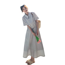 韩系新款时尚洋气减龄裙女翻领短袖休闲拉链外套半身裙，女装运动套装，浙宝285（原212）