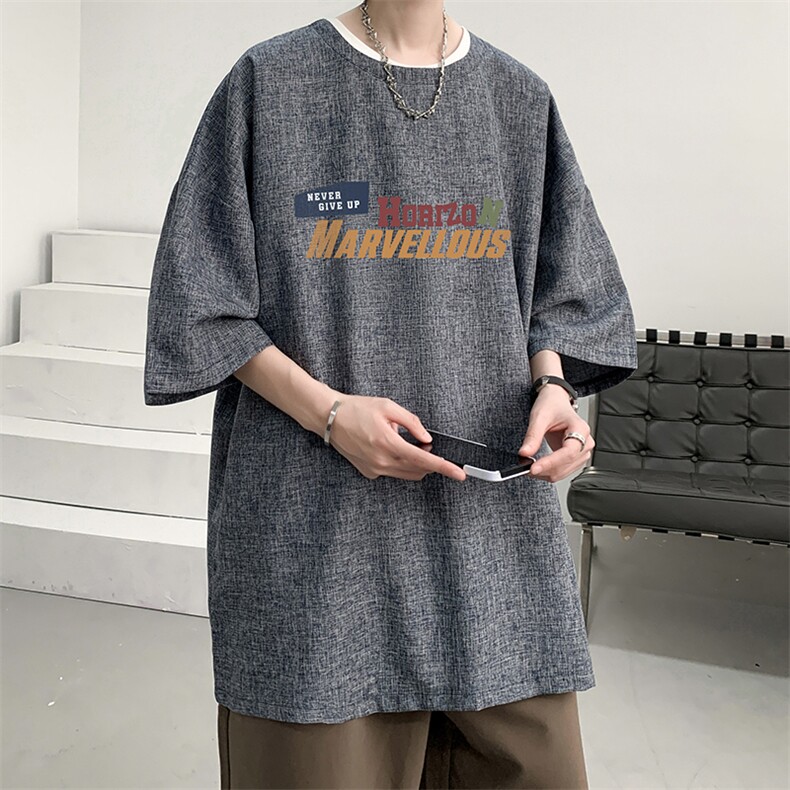 风复古亚麻短袖男棉麻t恤男半袖ZT71384-P35,男装T恤,电商A040