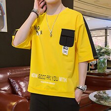 21夏季新款男宽松休闲圆领ins潮印花T恤DT01P30，男装T恤，电商A086