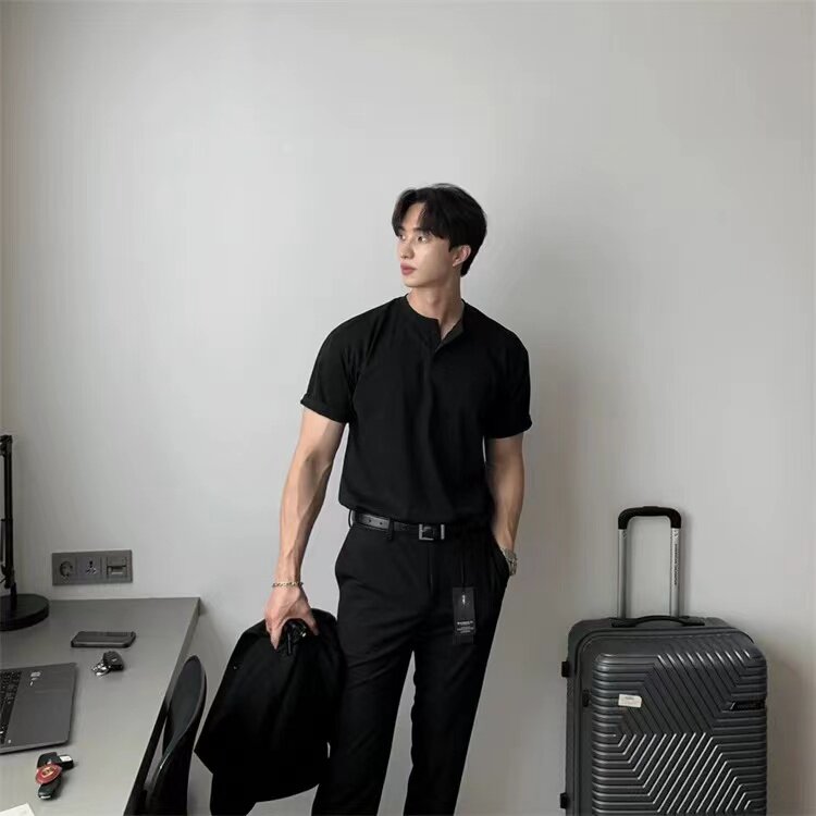 1506/Q77080/P43美式亨利领T恤sorona户外运动亨利衫休闲男上衣,男装T恤,星座1506