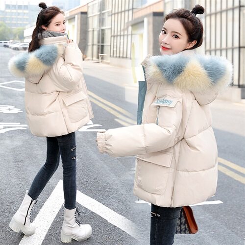 羽绒棉服韩版宽松女2025年新款冬装小个子时尚加厚刺绣棉衣短款，女装棉衣/棉服，关键词