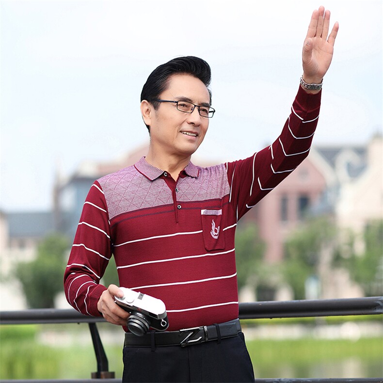 中老年长袖t恤男爸爸秋装上衣春秋小衫中年秋季薄款卫衣秋衣,男装卫衣,电商B212（原钱塘6029）
