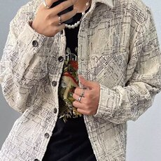 小香风格子翻领外套男女秋季休闲百搭高级感粗纺夹克上衣JKC400，男装夹克，星座516A