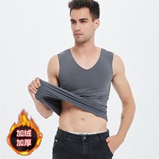 特价秋冬无痕磨毛大码弹力男士休闲纯色加绒背心打底内穿保暖，男装背心/马甲，星座1816-2（原1210–2）
