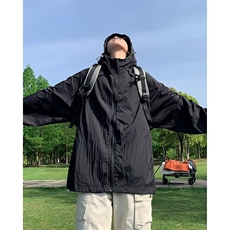 机能连帽防晒衣男夏季薄款防晒服痞帅户外冲锋衣外套HT76，男装防晒衣，星座1116A-1（原606A）